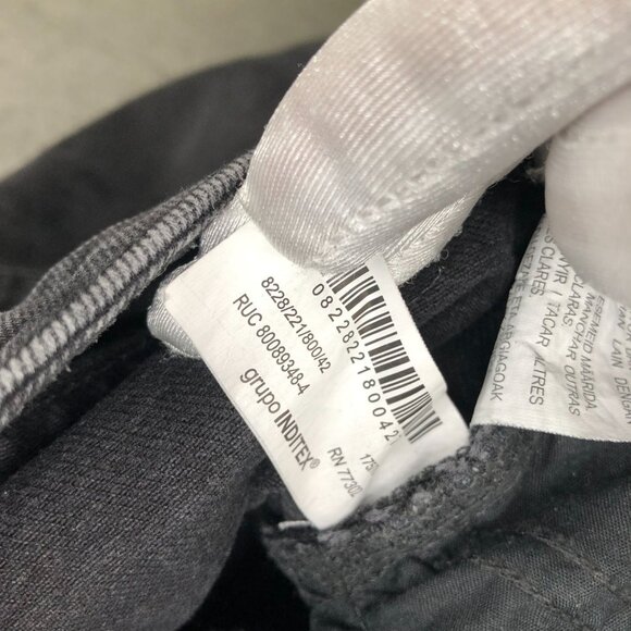 Zara Straight High Rise Long Length Jean Womens 10 Black Charcoal Wash - Picture 11 of 11